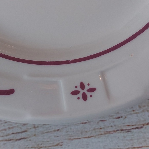 Longaberger 7" Side Plates Traditional Red Pottery Set Of Four - Picture 3 of 4